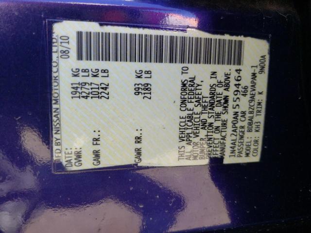 Photo 10 from auction – 2010 NISSAN ALTIMA BAS with VIN 1N4AL2AP0AN559464