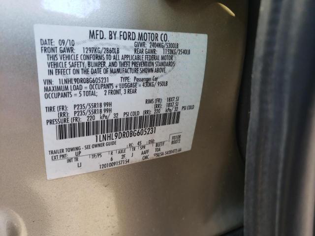 Photo 10 from auction – 2011 LINCOLN MKS with VIN 1LNHL9DR0BG605231