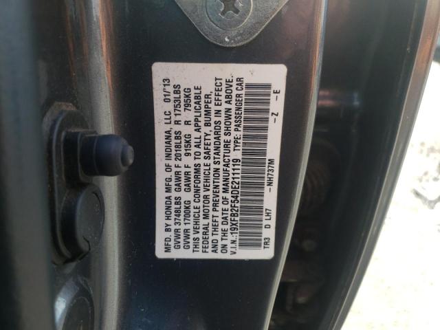Photo 10 from auction – 2013 HONDA CIVIC with VIN 19XFB2F54DE211119