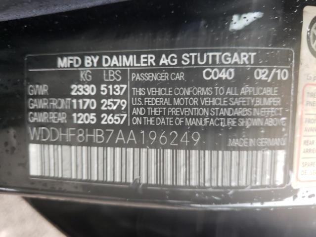 Photo 10 from auction – 2010 MERCEDES-BENZ E 350 4MAT with VIN WDDHF8HB7AA196249