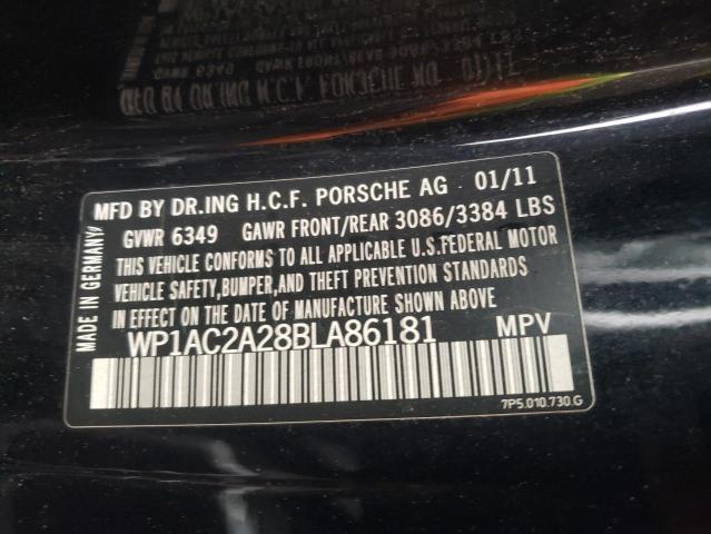 Photo 10 from auction – 2011 PORSCHE CAYENNE TU with VIN WP1AC2A28BLA86181
