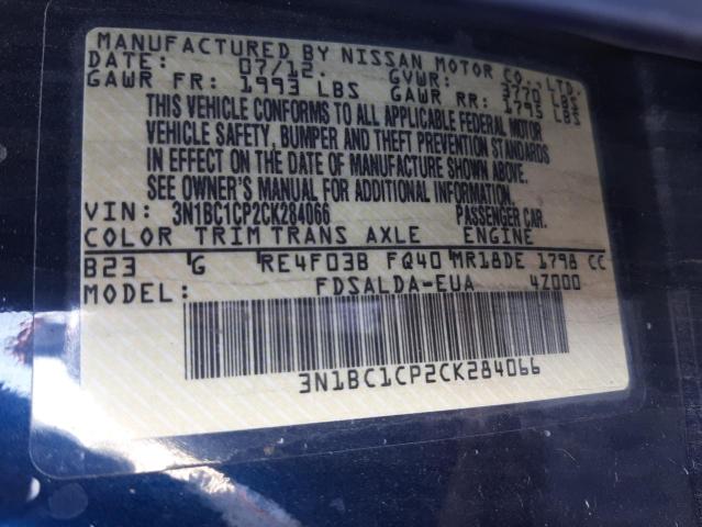 Photo 10 from auction – 2012 NISSAN VERSA S with VIN 3N1BC1CP2CK284066