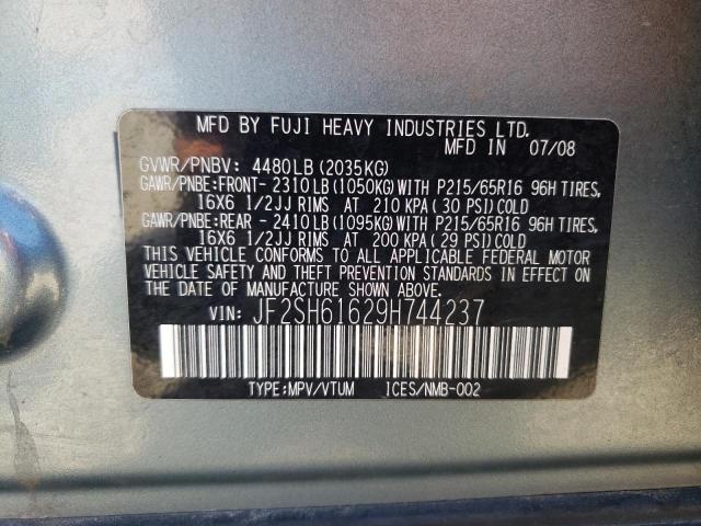 Photo 10 from auction – 2009 SUBARU FORESTER 2 with VIN JF2SH61629H744237