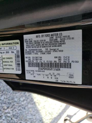 Photo 10 from auction – 2016 FORD FUSION SE with VIN 3FA6P0HDXGR151604