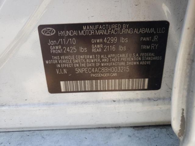 Photo 10 from auction – 2011 HYUNDAI SONATA SE with VIN 5NPEC4AC8BH003215
