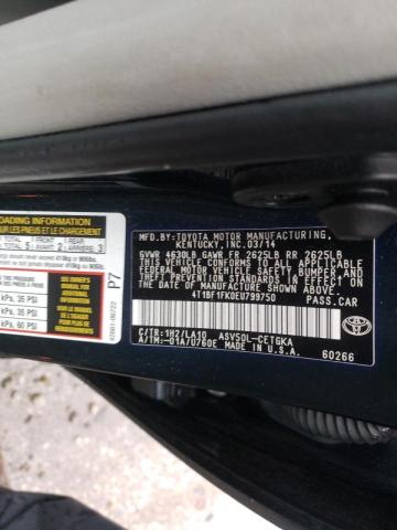 Photo 10 from auction – 2014 TOYOTA CAMRY L with VIN 4T1BF1FK0EU799750