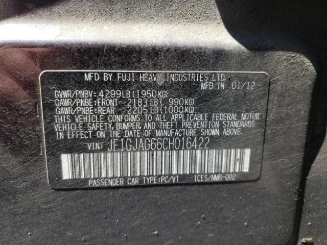 Photo 10 from auction – 2012 SUBARU IMPREZA LI with VIN JF1GJAG66CH016422