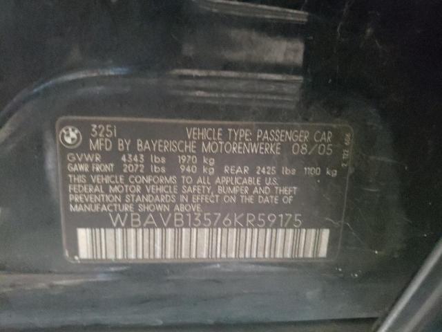 Photo 10 from auction – 2006 BMW 325 I with VIN WBAVB13576KR59175