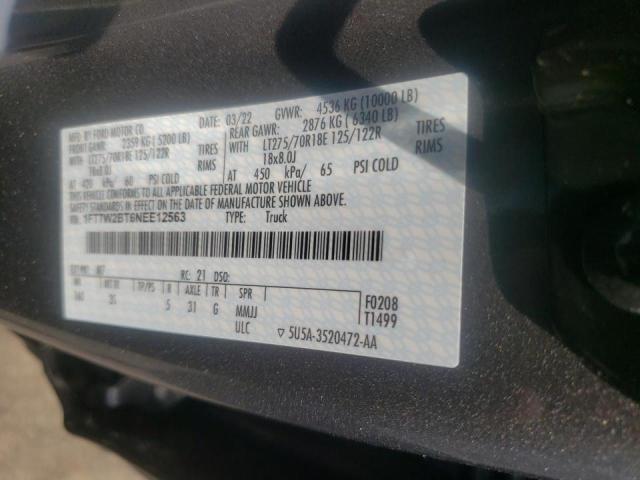 Photo 10 from auction – 2022 FORD F250 SUPER with VIN 1FT7W2BT6NEE12563