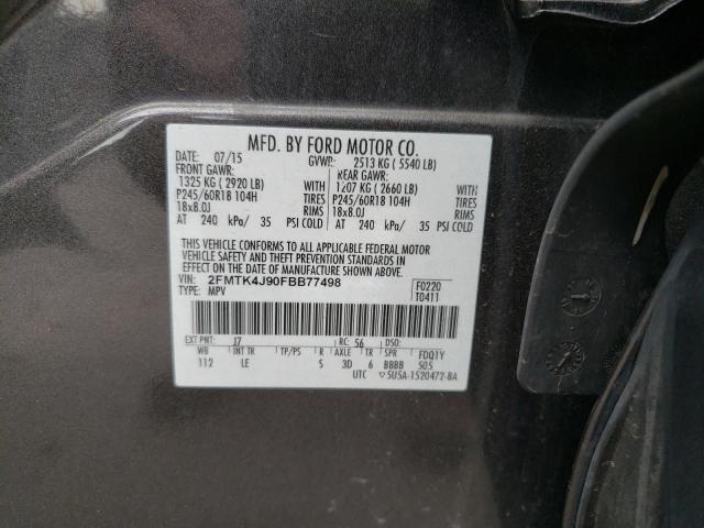 Photo 10 from auction – 2015 FORD EDGE SEL with VIN 2FMTK4J90FBB77498