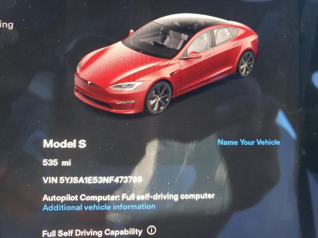 Photo 8 from auction – 2022 TESLA MODEL S with VIN 5YJSA1E53NF473769