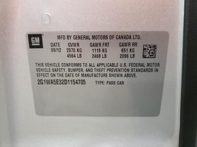 Photo 10 from auction – 2013 CHEVROLET IMPALA LS with VIN 2G1WA5E32D1154705
