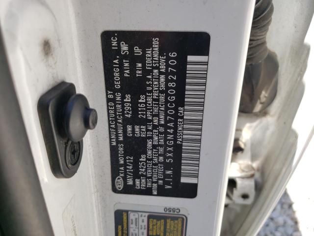 Photo 10 from auction – 2012 KIA OPTIMA EX with VIN 5XXGN4A70CG082706