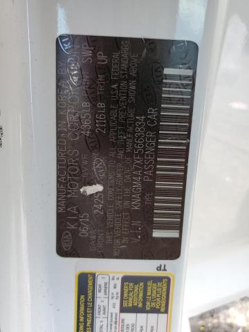 Photo 10 from auction – 2015 KIA OPTIMA LX with VIN KNAGM4A7XF5663834