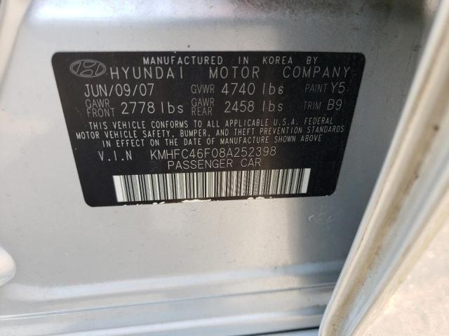 Photo 10 from auction – 2008 HYUNDAI AZERA SE with VIN KMHFC46F08A252398