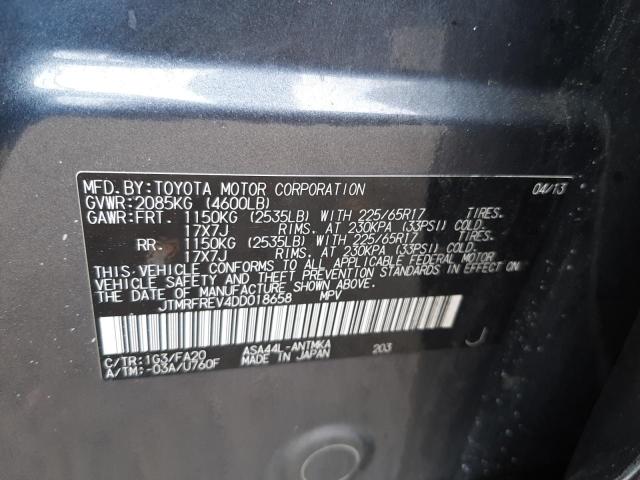 Photo 10 from auction – 2013 TOYOTA RAV4 XLE with VIN JTMRFREV4DD018658