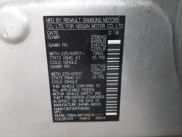 Photo 10 from auction – 2017 NISSAN ROGUE S with VIN KNMAT2MT3HP536360