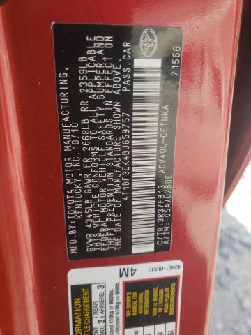 Photo 10 from auction – 2011 TOYOTA CAMRY BASE with VIN 4T1BF3EK4BU659757
