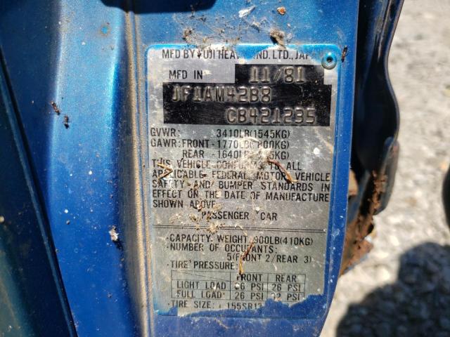 Photo 10 from auction – 1982 SUBARU DL with VIN JF1AM42B8CB421235