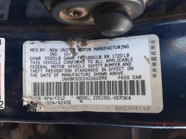 Photo 10 from auction – 2004 TOYOTA COROLLA CE with VIN 1NXBR32E24Z262878