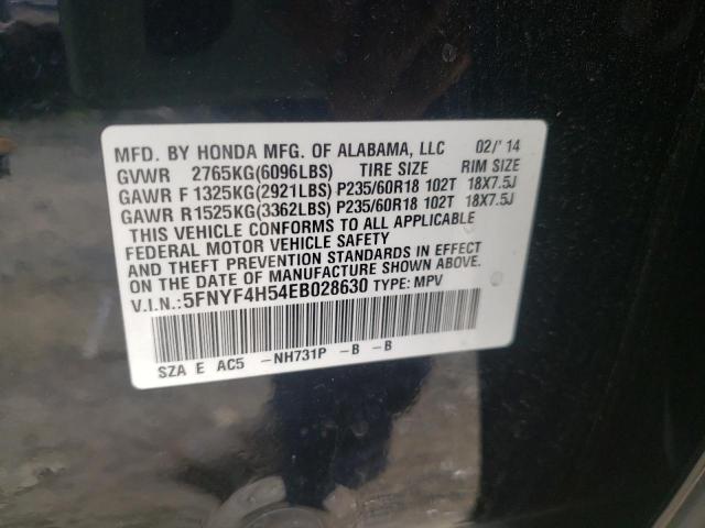Photo 10 from auction – 2014 HONDA PILOT EXL with VIN 5FNYF4H54EB028630