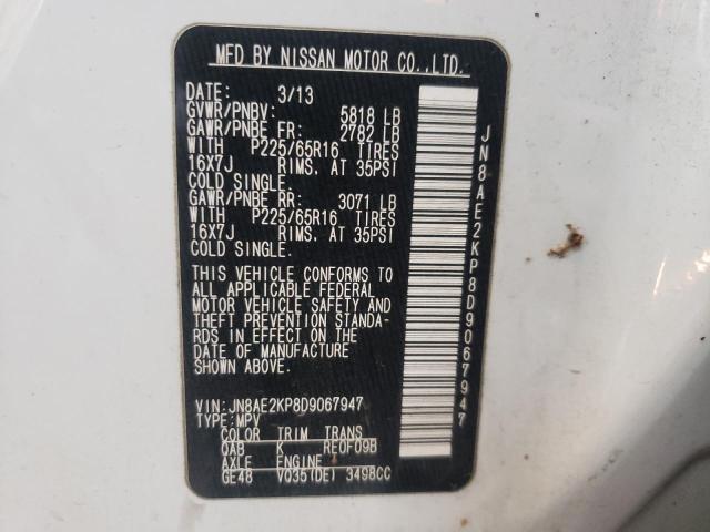 Photo 10 from auction – 2013 NISSAN QUEST S with VIN JN8AE2KP8D9067947