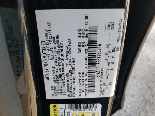 Photo 10 from auction – 2015 FORD FUSION SE with VIN 3FA6P0H73FR189216