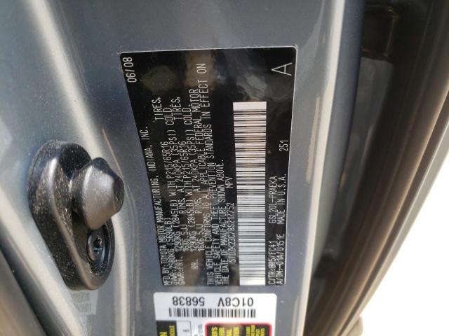 Photo 10 from auction – 2008 TOYOTA SIENNA CE with VIN 5TDZK23C78S217752