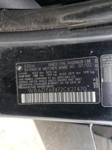 Photo 10 from auction – 2002 BMW 530 I AUTO with VIN WBADT63472CK27470