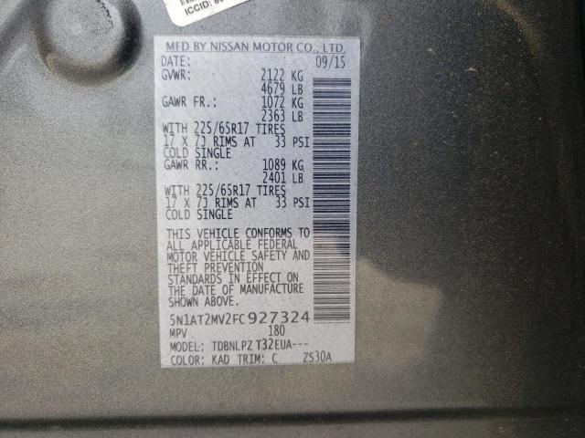 Photo 10 from auction – 2015 NISSAN ROGUE S with VIN 5N1AT2MV2FC927324