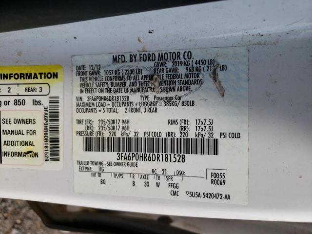 Photo 10 from auction – 2013 FORD FUSION SE with VIN 3FA6P0HR6DR181528