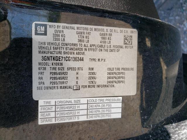 Photo 10 from auction – 2012 CHEVROLET AVALANCHE with VIN 3GNTKGE71CG136344