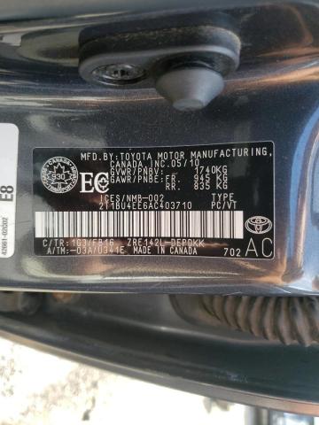Photo 10 from auction – 2010 TOYOTA COROLLA BA with VIN 2T1BU4EE6AC403710
