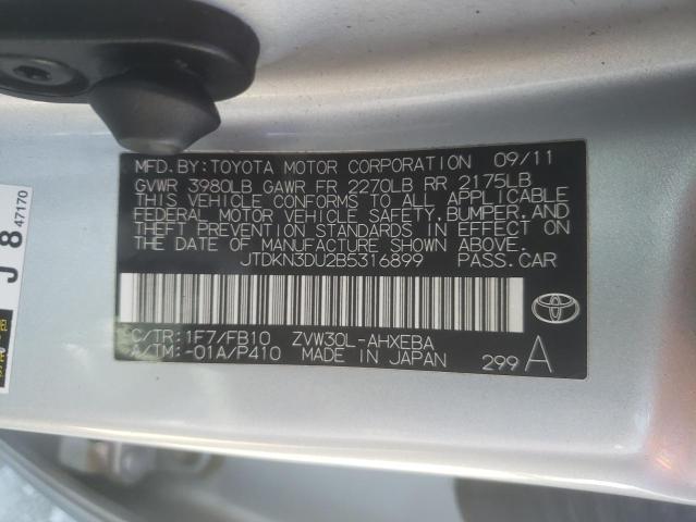 Photo 10 from auction – 2011 TOYOTA PRIUS with VIN JTDKN3DU2B5316899