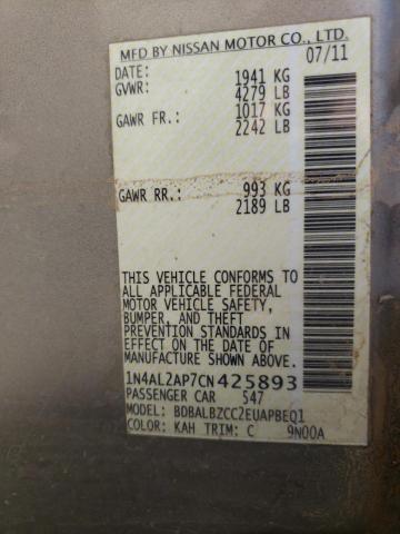 Photo 10 from auction – 2012 NISSAN ALTIMA BAS with VIN 1N4AL2AP7CN425893