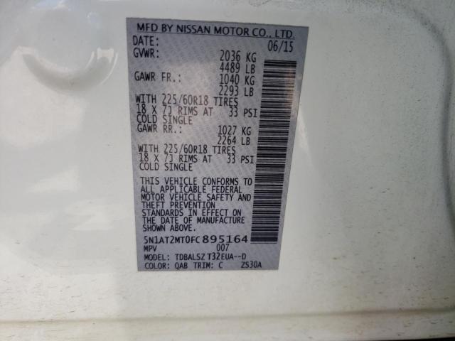 Photo 10 from auction – 2015 NISSAN ROGUE S with VIN 5N1AT2MT0FC895164