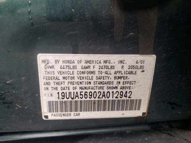 Photo 10 from auction – 2002 ACURA 3.2TL TYPE with VIN 19UUA56902A012942