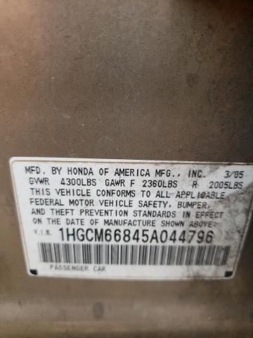 Photo 10 from auction – 2005 HONDA ACCORD EX with VIN 1HGCM66845A044796