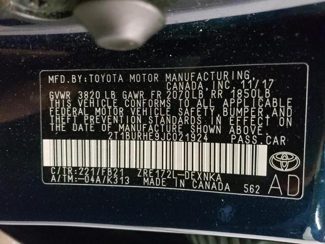 Photo 10 from auction – 2018 TOYOTA COROLLA L with VIN 2T1BURHE9JC021924