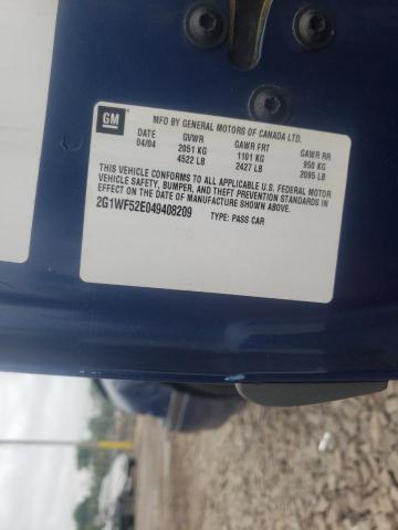 Photo 10 from auction – 2004 CHEVROLET IMPALA with VIN 2G1WF52E049408209