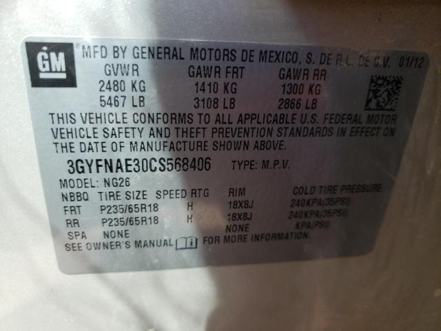 Photo 10 from auction – 2012 CADILLAC SRX LUXURY with VIN 3GYFNAE30CS568406