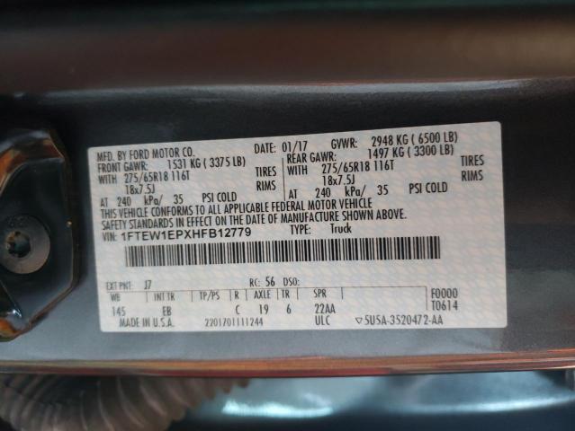 Photo 10 from auction – 2017 FORD F150 SUPER with VIN 1FTEW1EPXHFB12779