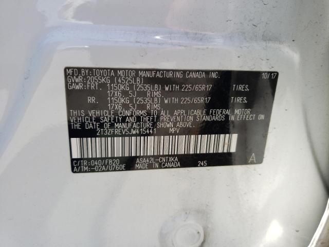 Photo 10 from auction – 2018 TOYOTA RAV4 LE with VIN 2T3ZFREV5JW415441