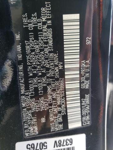 Photo 10 from auction – 2012 TOYOTA SIENNA XLE with VIN 5TDYK3DC1CS199662