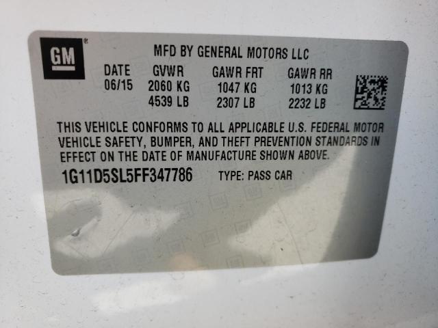 Photo 10 from auction – 2015 CHEVROLET MALIBU 2LT with VIN 1G11D5SL5FF347786