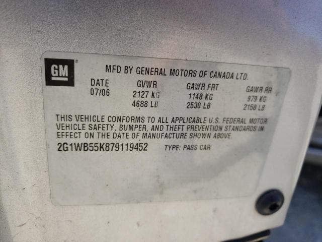 Photo 10 from auction – 2007 CHEVROLET IMPALA LS with VIN 2G1WB55K879119452