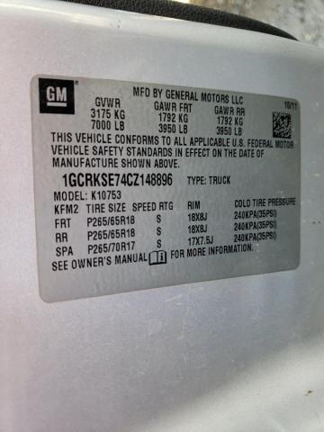 Photo 10 from auction – 2012 CHEVROLET SILVERADO with VIN 1GCRKSE74CZ148896