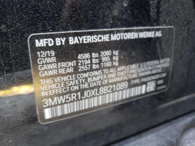Photo 10 from auction – 2020 BMW 330I with VIN 3MW5R1J0XL8B21089