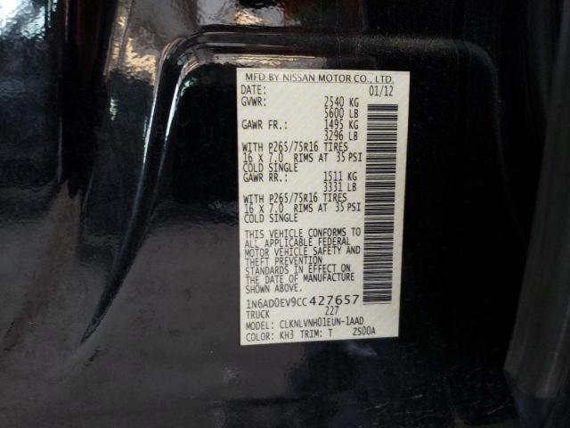 Photo 10 from auction – 2012 NISSAN FRONTIER S with VIN 1N6AD0EV9CC427657