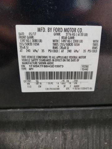 Photo 10 from auction – 2017 FORD EXPLORER L with VIN 1FM5K7F88HGD15973